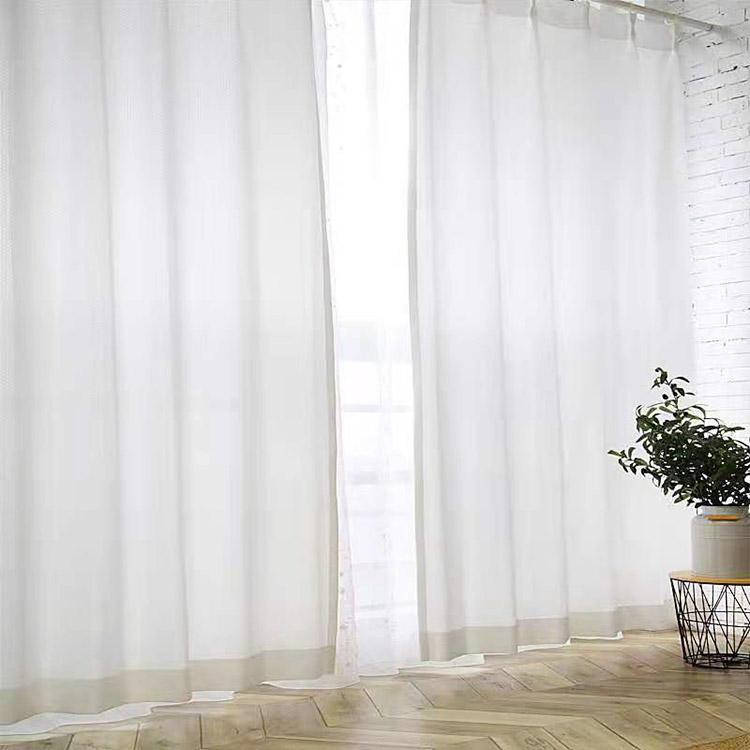 Tessuto trasparente resistente all'ingrosso, elegante, di buona qualità, bianco moderno, tulle, voile, tende trasparenti per soggiorno