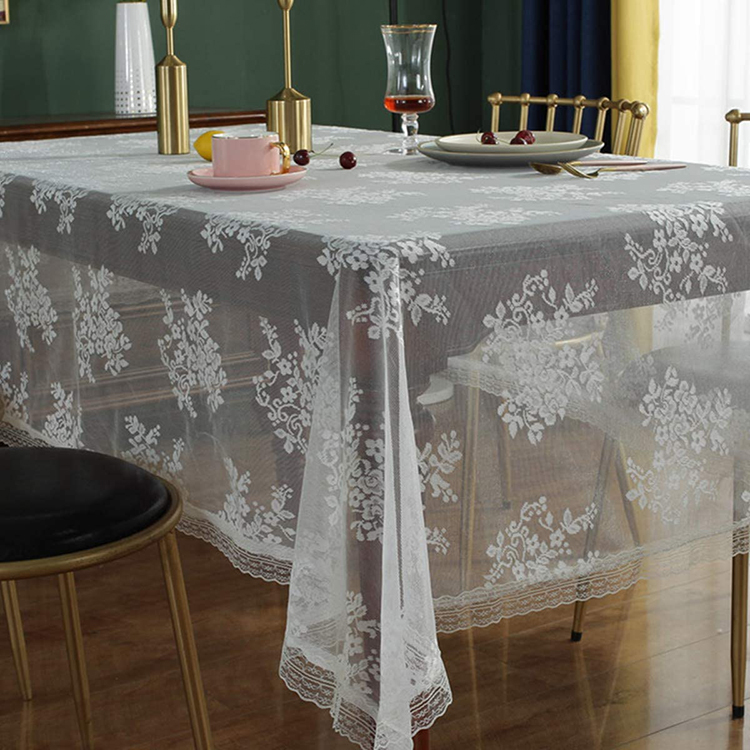Tessuto jacquard bianco tinta unita floreale elegante rettangolo in pizzo da sposa in tessuto t economico