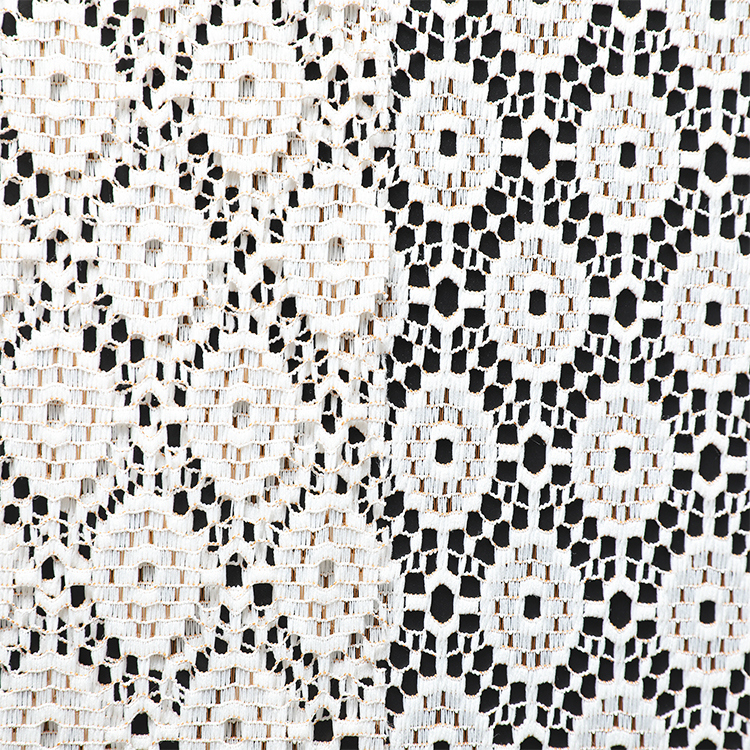 Matrimonio all'ingrosso bianco jacquard poliestere leggero spot mesh tende voile tessuto puro